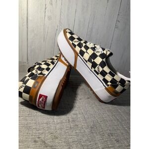 Vans Era Stacked Checkerboard Logo Platform Sneakers Mens 6 Womens 7.5